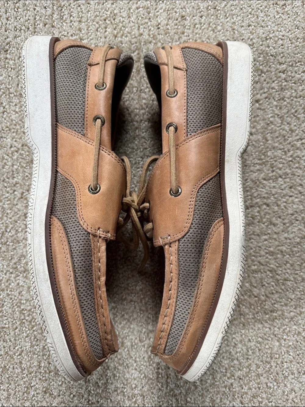 Sperry Men’s Brown Leather and Mesh Boat Shoes
